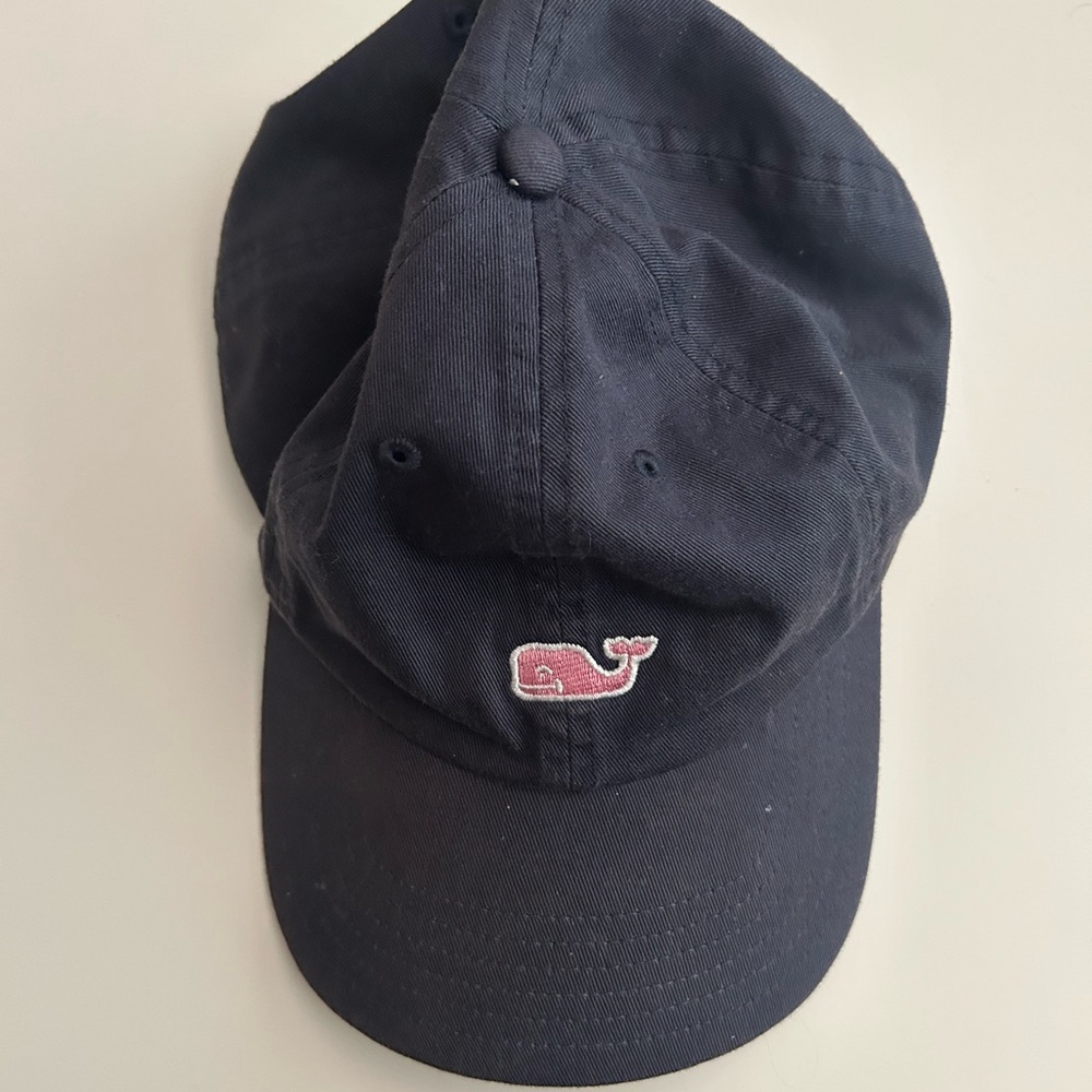 Vineyard Vines Blue and Pink Whale Logo Hat